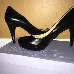 Marc Fisher Black Leather Heels